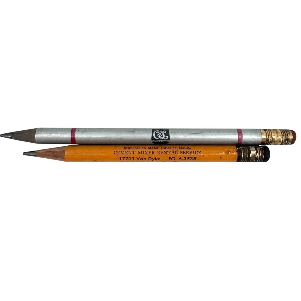 Vintage Detroit Advertising Pencils C&L Alumilux One-Way Trailer Scripto Leads